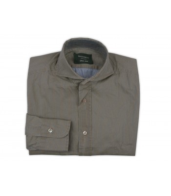 Mazzarelli Men's Shirt Art. 35W / 4 Green striped