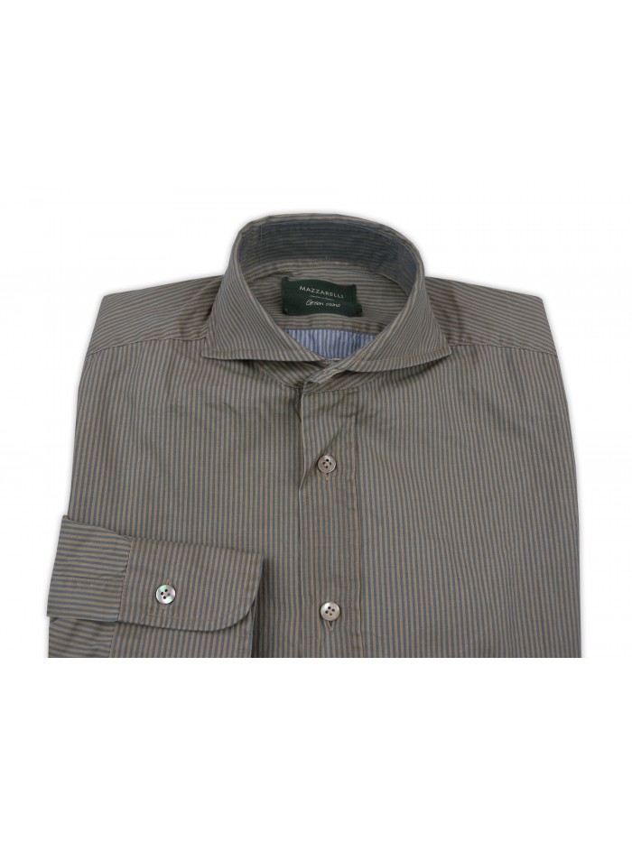 Mazzarelli Camicia Uomo Art. 35W/4 Rigata Verdone