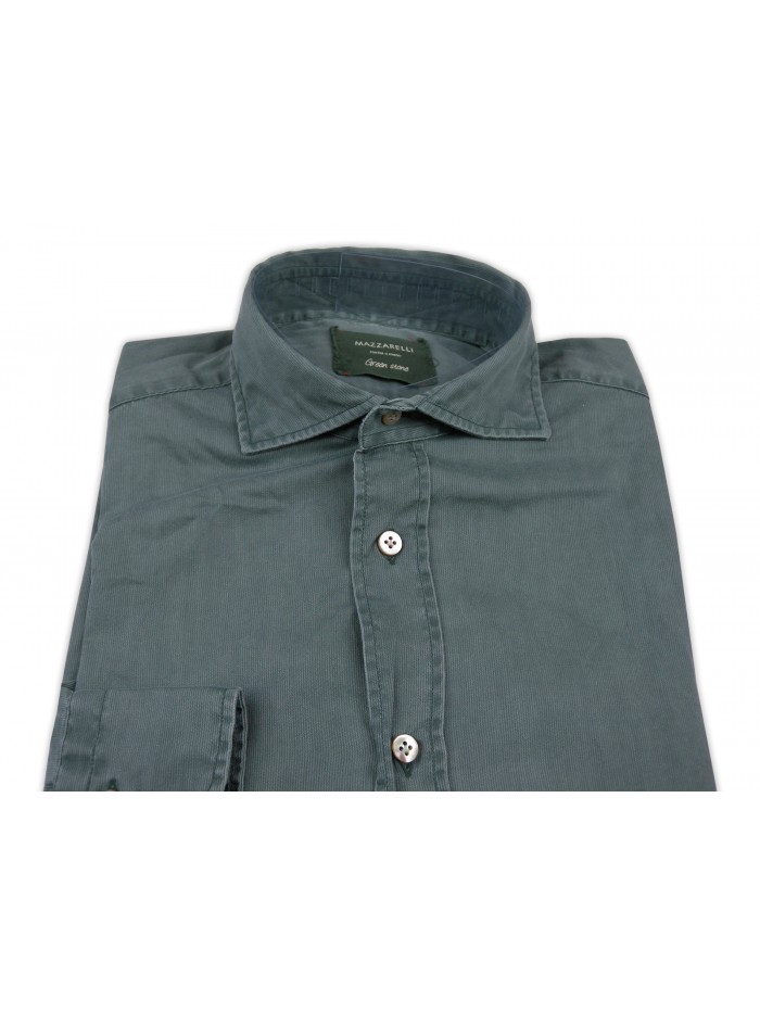 Mazzarelli Camicia Uomo Art. 100W/2 Delavè Vintage Verde Malva