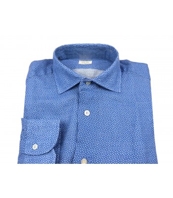 Mazzarelli Men's Shirt Art. Veccia B113W / 8 Blue Stars Micro-pattern 2