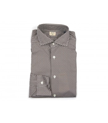 Mazzarelli Camicia Uomo Art. Veccia B119 Microfantasia Cerchi Marrone