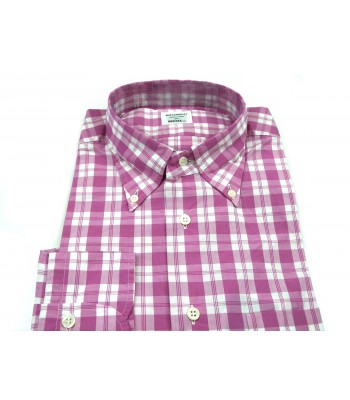 Mazzarelli Men's Shirt Art. Button Down Check Magenta 2