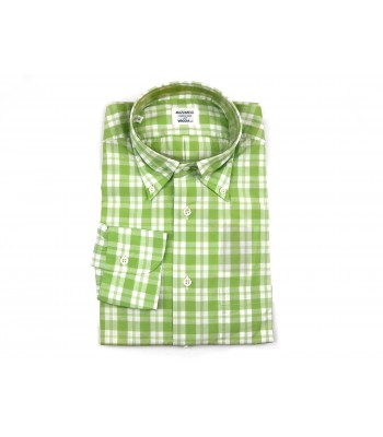 Mazzarelli Camicia Uomo Art. Button Down Quadri Verde Lime