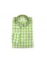Mazzarelli Man Shirt Art. Button Down Checked Lime Green