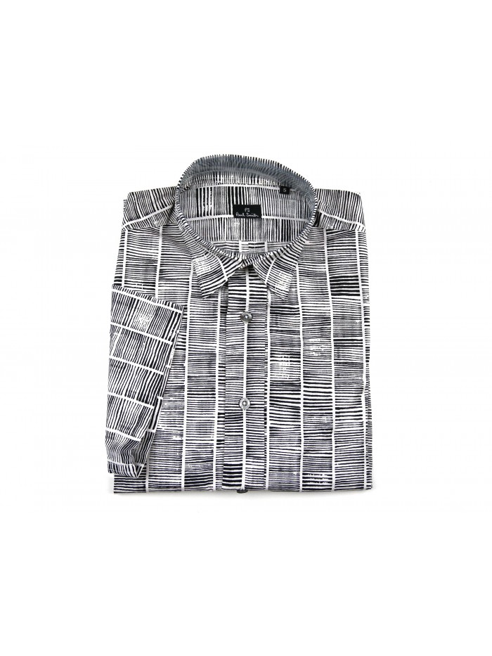 Paul Smith Man Shirt Art. PDXD817K342 Casual Shirt Striped White / Black Paul Smith Man Shirt Art. PDXD817K342 Casual Shirt Striped White / Black