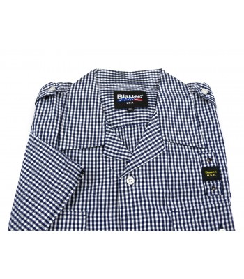 Blauer Men's Shirt Art. 11BM11040641 White / Blue Squares 2