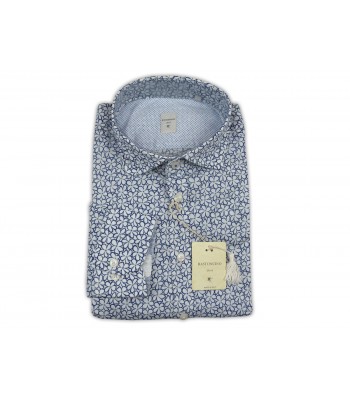 Bastoncino Camicia Uomo Art. B234 Mod. Simo Floreale Bianco