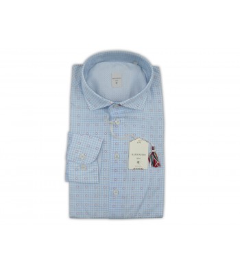 Bastoncino Camicia Uomo Art. B438 Quadretti con Fiori Rossi