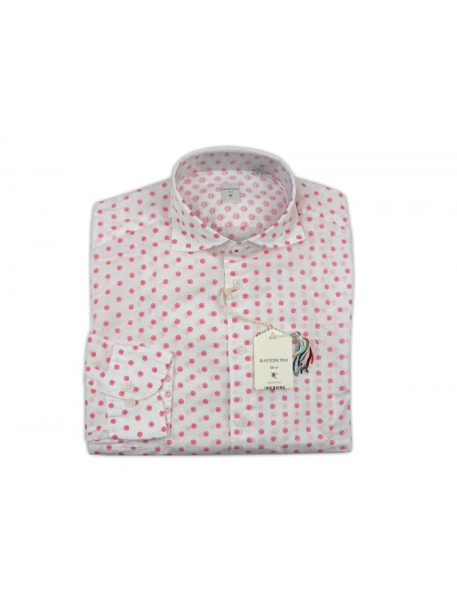 Bastoncino Shirt Man Art. B431 Micro-pattern Shells Red Bastoncino Shirt Man Art. B431 Micro-pattern Shells Red