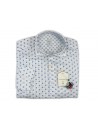 Bastoncino Camicia Uomo Art. B431 Microfantasia Conchiglie Blu