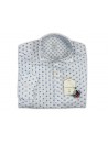 Bastoncino Shirt Man Art. B431 Micro-pattern Blue Shells