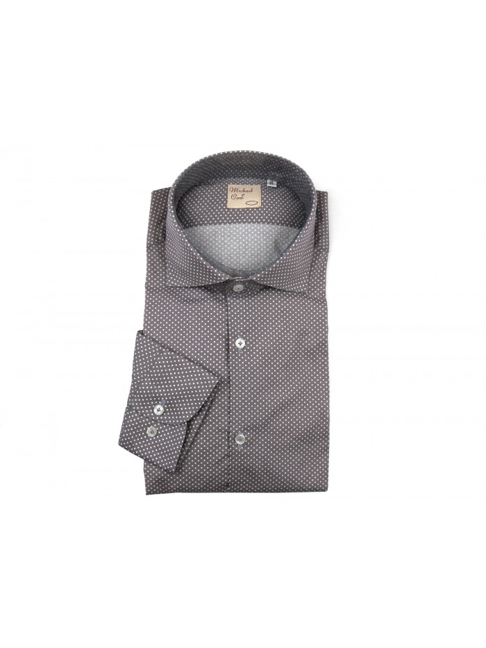 Michael Coal Camicia Uomo Art. 572 Pois Bianco/Tortora Michael Coal Camicia Uomo Art. 572 Pois Bianco/Tortora