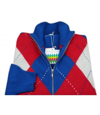 Ballantyne Men's Cardigan Sweater Mod. NEK LS 83504 Rombi Tricolore 2