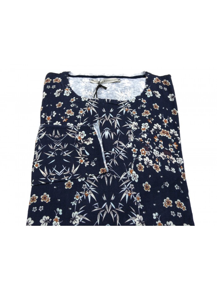 Massimo Rebecchi Men's Shirt Mod. SOB612KH COL 002 Floral Blue