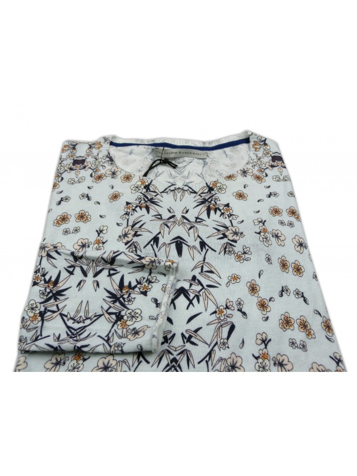 Massimo Rebecchi Men's Shirt Mod. SOB612KH COL 063 Floral Aqua