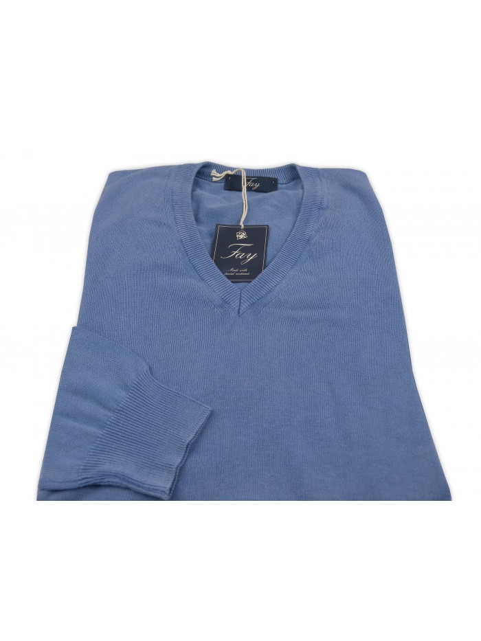 Fay Maglia Uomo Mod. NMMC122224TEVP Unita V Blu carta da zucchero