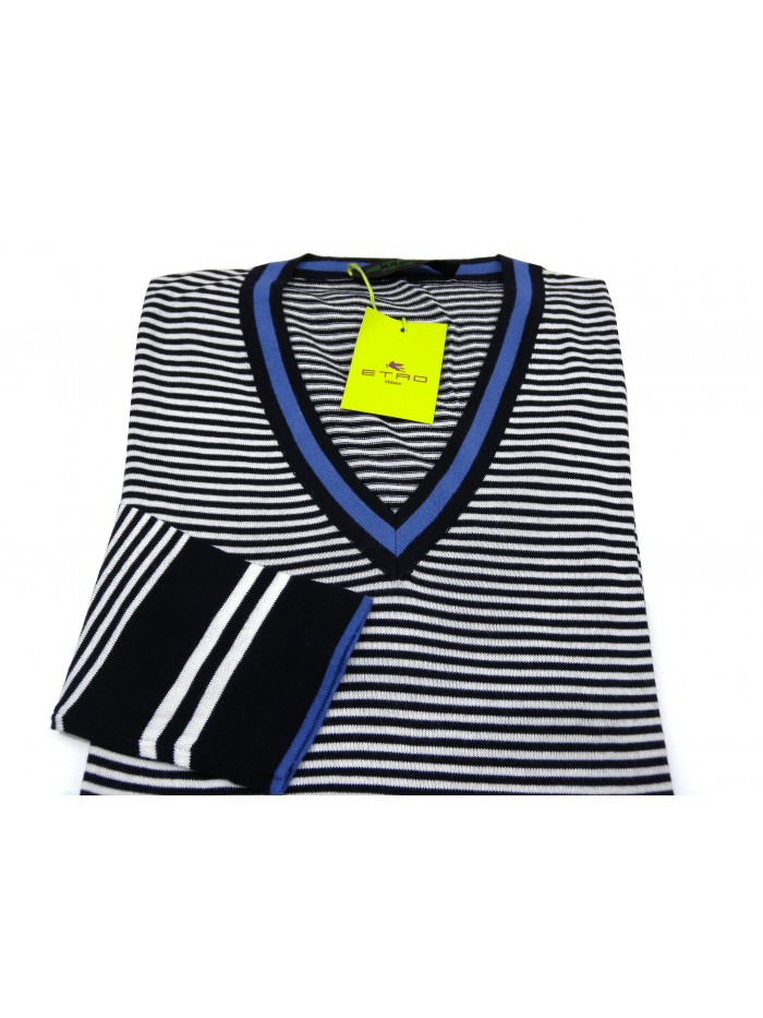 Etro Men's Shirt Mod. 1650 39356 VAR 200 Blue / White Striped