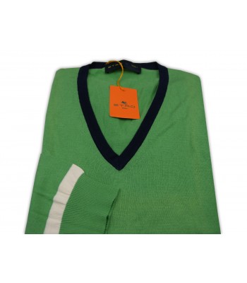 Etro Maglia Uomo Mod. 13874 9720 VAR 512 Banda Verde/Blu 2