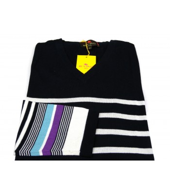 Etro Maglia Uomo Mod. 17063 9210 VAR 200 Rigato Blu/Bianco 2