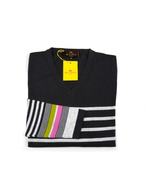 Etro Maglia Uomo Mod. 17063 9210 VAR 100 Rigato Marrone/Perla Etro Maglia Uomo Mod. 17063 9210 VAR 100 Rigato Marrone/Perla