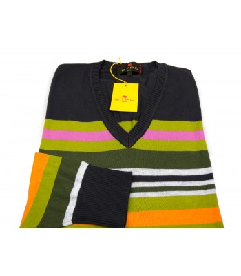 Etro Maglia Uomo Mod. 17056 9204 VAR 100 Rigato Marrone/Multicolor 2