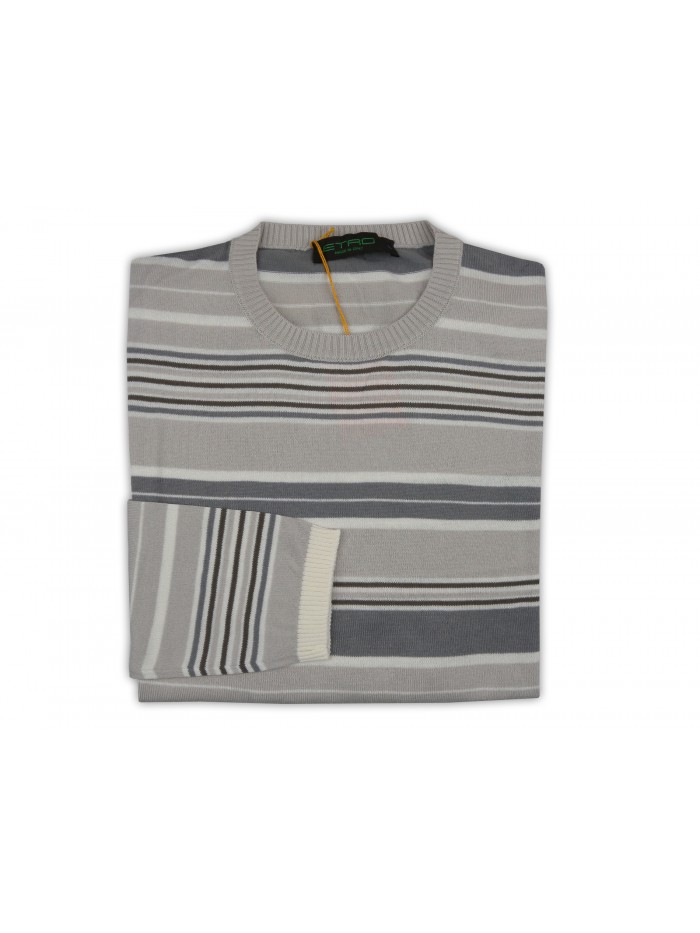 Etro Men's Shirt Mod. 16505 9357 VAR 901 Striped Dove Gray / Gray