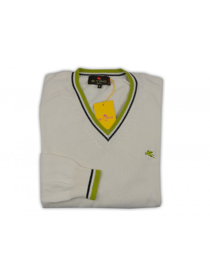 Etro Maglia Uomo Mod. 17103 9232 VAR 991 Unita con righe Panna Etro Maglia Uomo Mod. 17103 9232 VAR 991 Unita con righe Panna