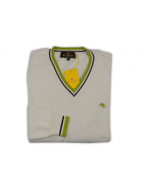 Etro Maglia Uomo Mod. 17103 9232 VAR 991 Unita con righe Panna Etro Maglia Uomo Mod. 17103 9232 VAR 991 Unita con righe Panna