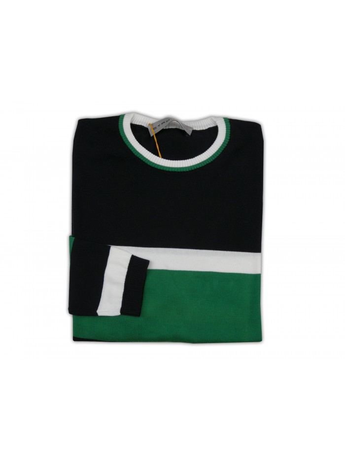 Etro Maglia Uomo Mod. 14389 9823 VAR 200 Bande Blu/Verde/Bianco Etro Maglia Uomo Mod. 14389 9823 VAR 200 Bande Blu/Verde/Bianco