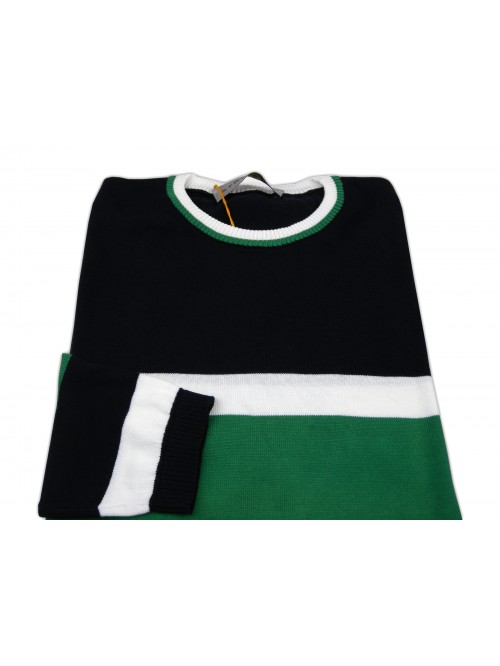 Etro Maglia Uomo Mod. 14389 9823 VAR 200 Bande Blu/Verde/Bianco