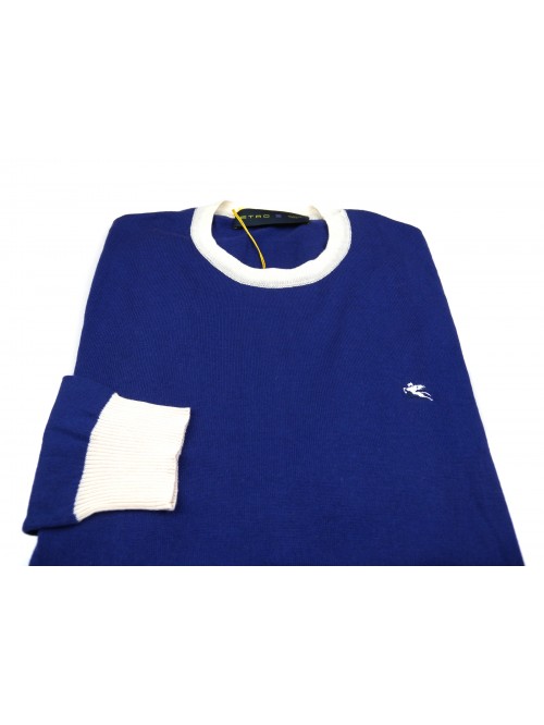 Etro Maglia Uomo Mod. 11562 9300 VAR 202 Bande Bluette/Bianco