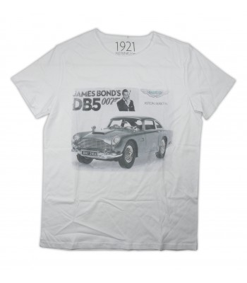 1921.com T-Shirt Uomo Art. 01009126175 James Bond DB05 Bianco