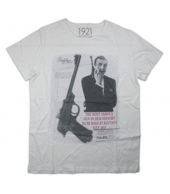 1921.com T-Shirt Uomo Art. N0652538377 James Bond Gun Bianco