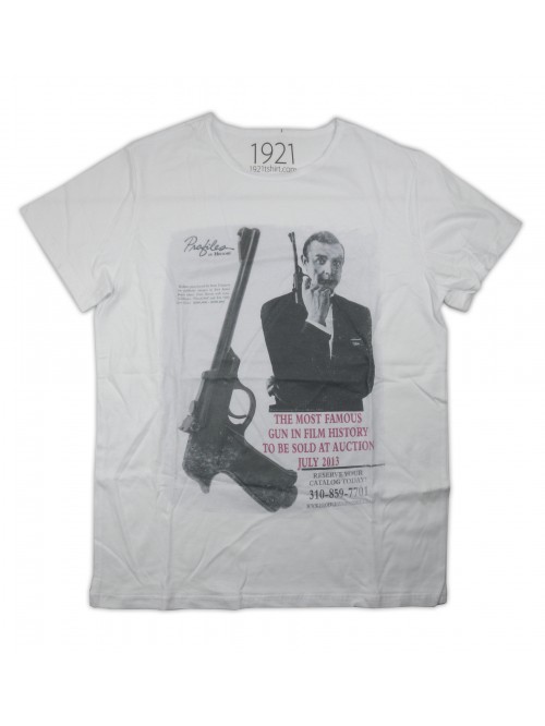 1921.com Men's T-Shirt Art. N0652538377 James Bond Gun White 1921.com Men's T-Shirt Art. N0652538377 James Bond Gun White