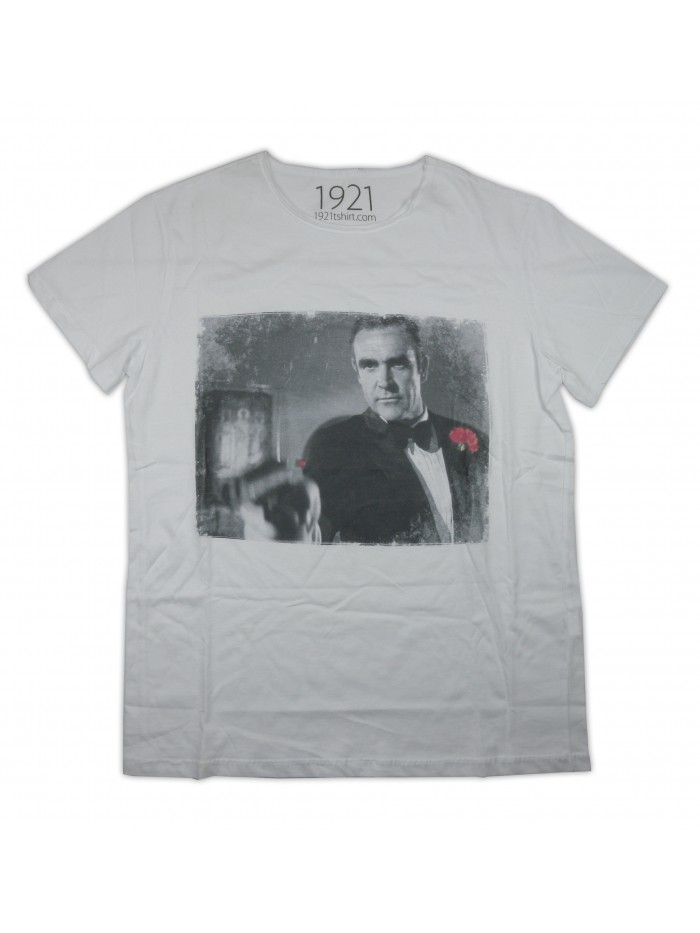 1921.com Men's T-Shirt Art. 00303781459 James Bond Gun Flower White 1921.com Men's T-Shirt Art. 00303781459 James Bond Gun Flower White