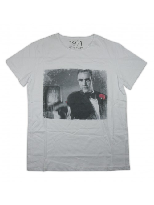 1921.com Men's T-Shirt Art. 00303781459 James Bond Gun Flower White 1921.com Men's T-Shirt Art. 00303781459 James Bond Gun Flower White