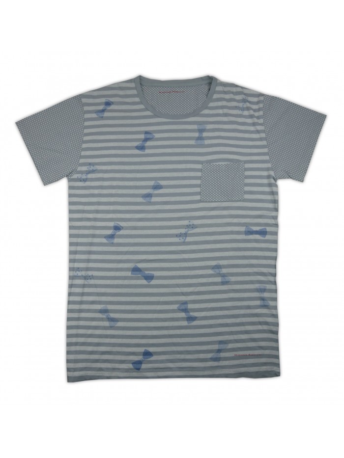 Massimo Rebecchi T-Shirt Uomo Art. SOB702HC Righe Fiocchi Pois Grigio Massimo Rebecchi T-Shirt Uomo Art. SOB702HC Righe Fiocchi Pois Grigio