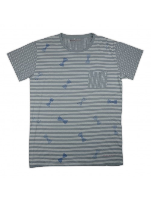 Massimo Rebecchi T-Shirt Uomo Art. SOB702HC Righe Fiocchi Pois Grigio Massimo Rebecchi T-Shirt Uomo Art. SOB702HC Righe Fiocchi Pois Grigio
