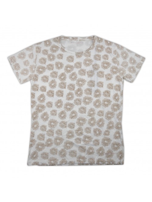 Massimo Rebecchi Men's T-Shirt Art. SOB708HI COL 037 Cream Flowers Massimo Rebecchi Men's T-Shirt Art. SOB708HI COL 037 Cream Flowers