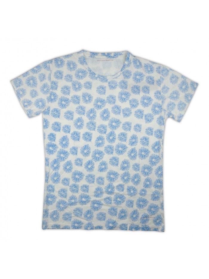 Massimo Rebecchi T Shirt Uomo Art. SOB708HI COL 062 Fiori Panna