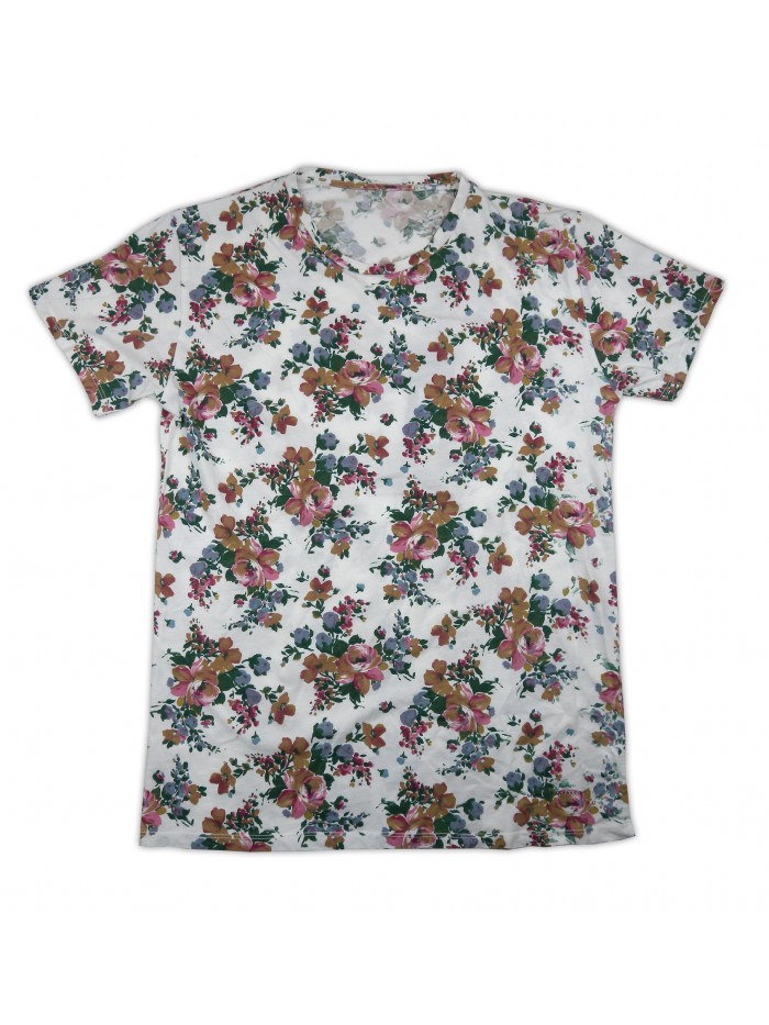 Massimo Rebecchi Men's T-Shirt Art. ODB714HQ COL 010 Floral Cream Massimo Rebecchi Men's T-Shirt Art. ODB714HQ COL 010 Floral Cream
