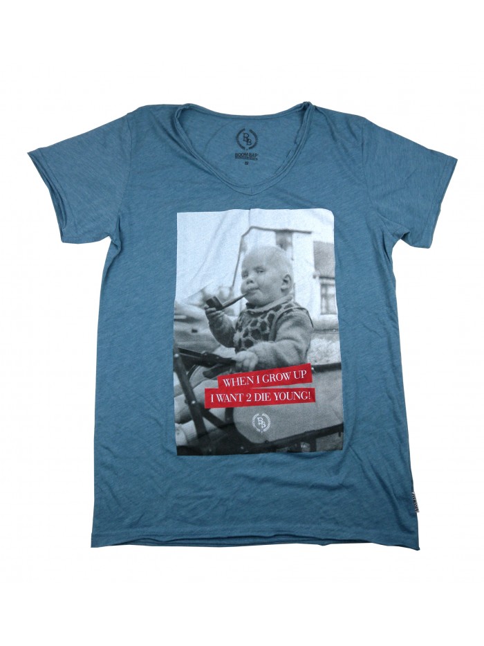 Boom Bap T-Shirt Uomo Art. MVL0084 Kid's Pipe Blu Boom Bap T-Shirt Uomo Art. MVL0084 Kid's Pipe Blu