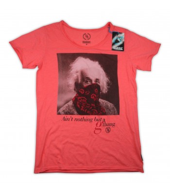Boom Bap Men's T-Shirt Art. MVL0042 Albert Einstein Hot Coral