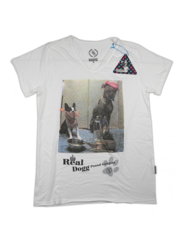 Boom Bap T-Shirt Uomo Art. BB104 Real Dogg Bianco Boom Bap T-Shirt Uomo Art. BB104 Real Dogg Bianco