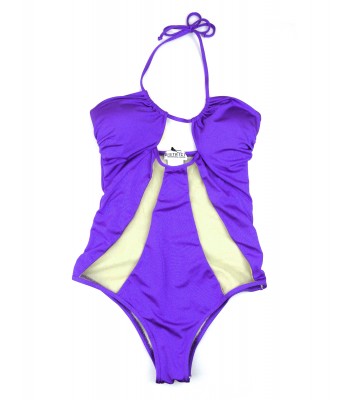 District Margherita Mazzei Costume Da Bagno Donna Intero Inserti Viola