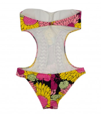 District Margherita Mazzei Costume Da Bagno Donna Intero Perline Fantasia Prugna 2