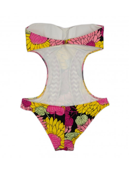 District Margherita Mazzei Costume Da Bagno Donna Intero Perline Fantasia Prugna