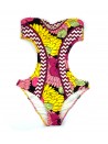 District Margherita Mazzei Women's One-Piece Swimsuit Plum Fancy Beads