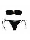 District Margherita Mazzei Women's Swimsuit Bikini Band with Golden Rings Black