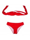 IMEC Costume Da Bagno Donna Bikini Fascia Bicolore Rosso/Bianco